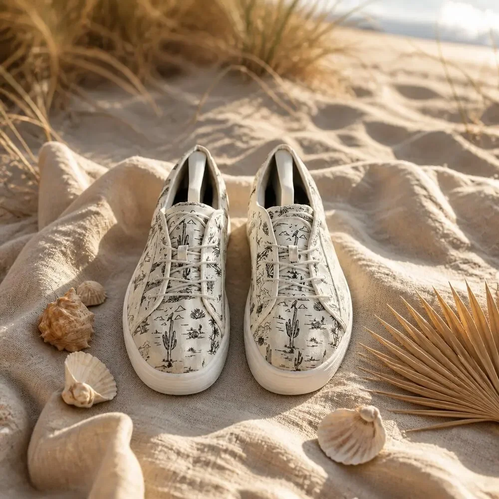 HEYDUDE Cody Desert White Black Slip On Sneakers Cactus Men's Size 13 40390-103